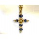 Croix en or et saphir fin
