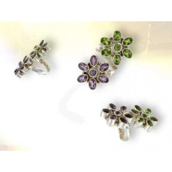 Sortija plata amatista y peridoto Sortija plata amatista y peridoto