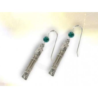 Boucles crochet atlante argent et pierre Boucles crochet atlante argent et pierre
