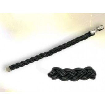 Bracelet Plat en cuir tréssé 10 mm Bracelet Plat en cuir tréssé 10 mm