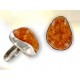 Bague original en ambre miel