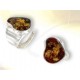Cognac amber and silver ring