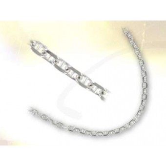 Silver marine link chain