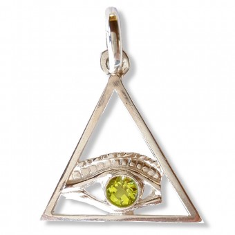 Pendentif Triangle oeil péridot Pendentif Triangle oeil péridot
