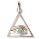 Pendentif  Triangle oeil de dieu topaze bleue